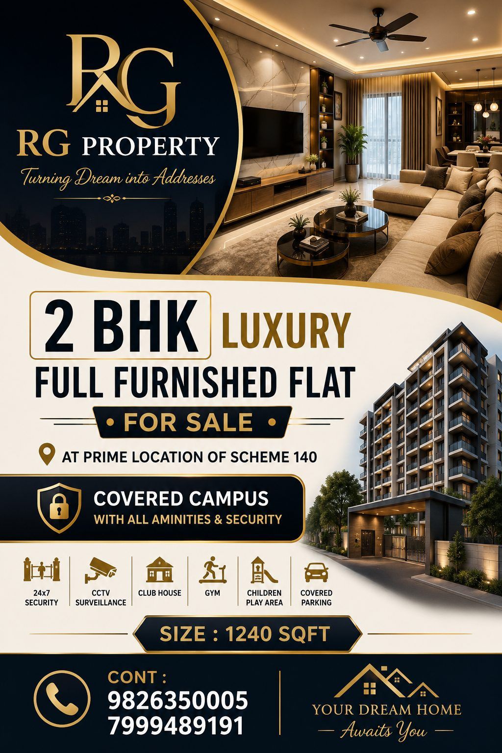 2 BHK Apartment for sale in Scheme No 140, Indore