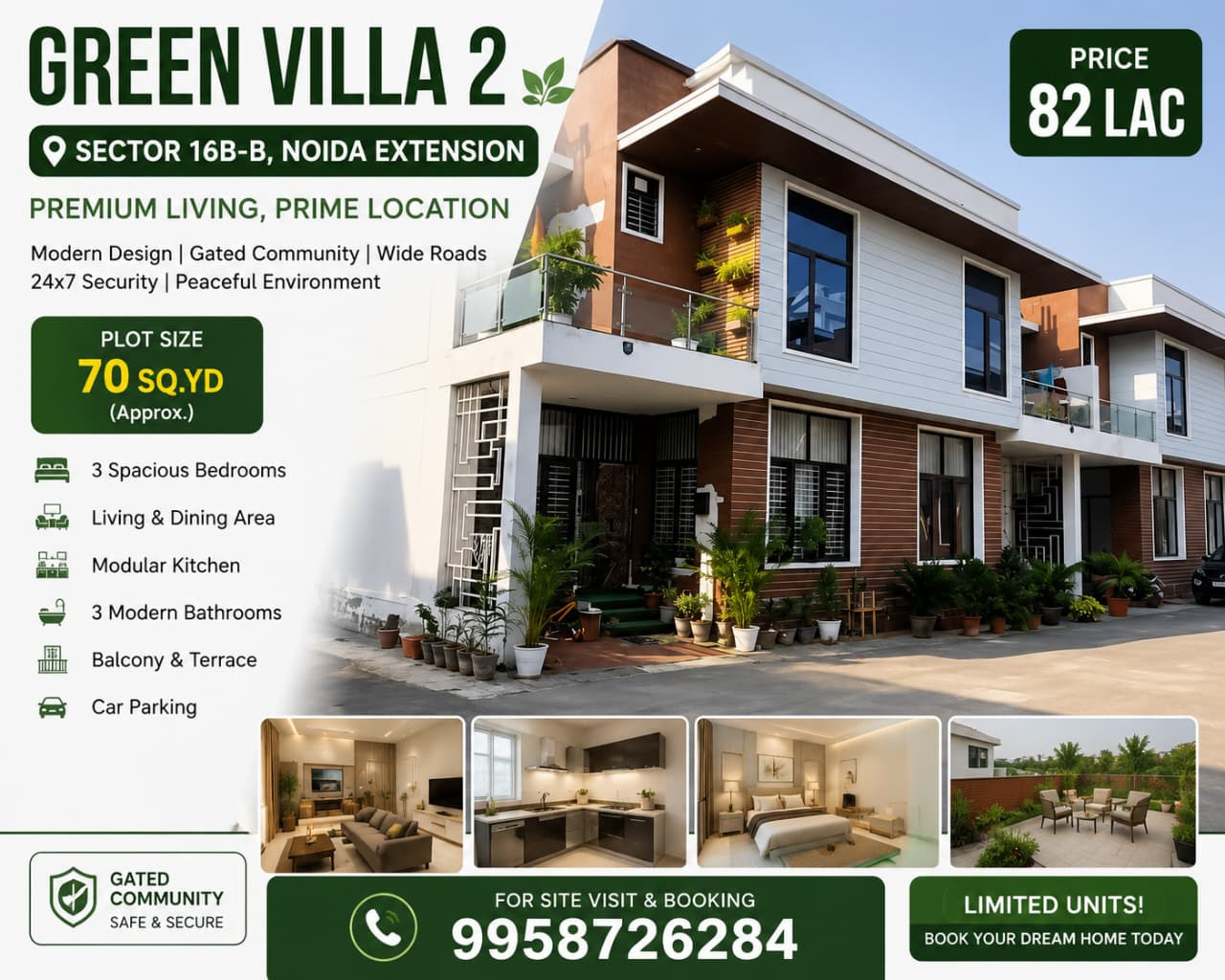 3 bhk green villa 2 sector 16b noida extention