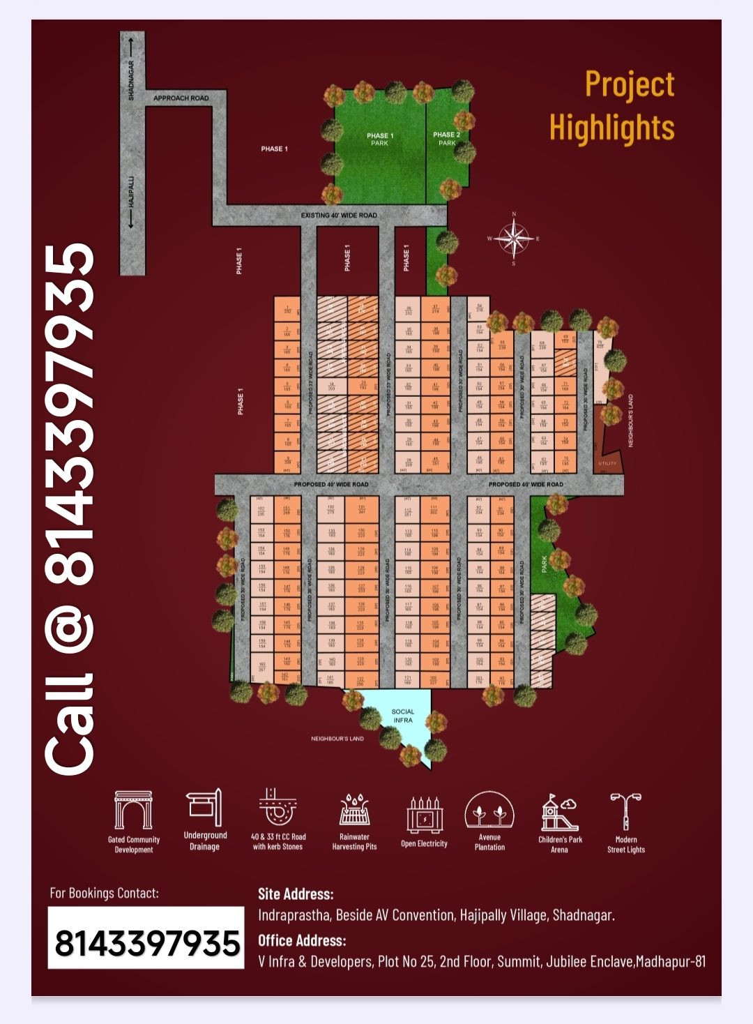 Residential plot for sale in Shadnagar
