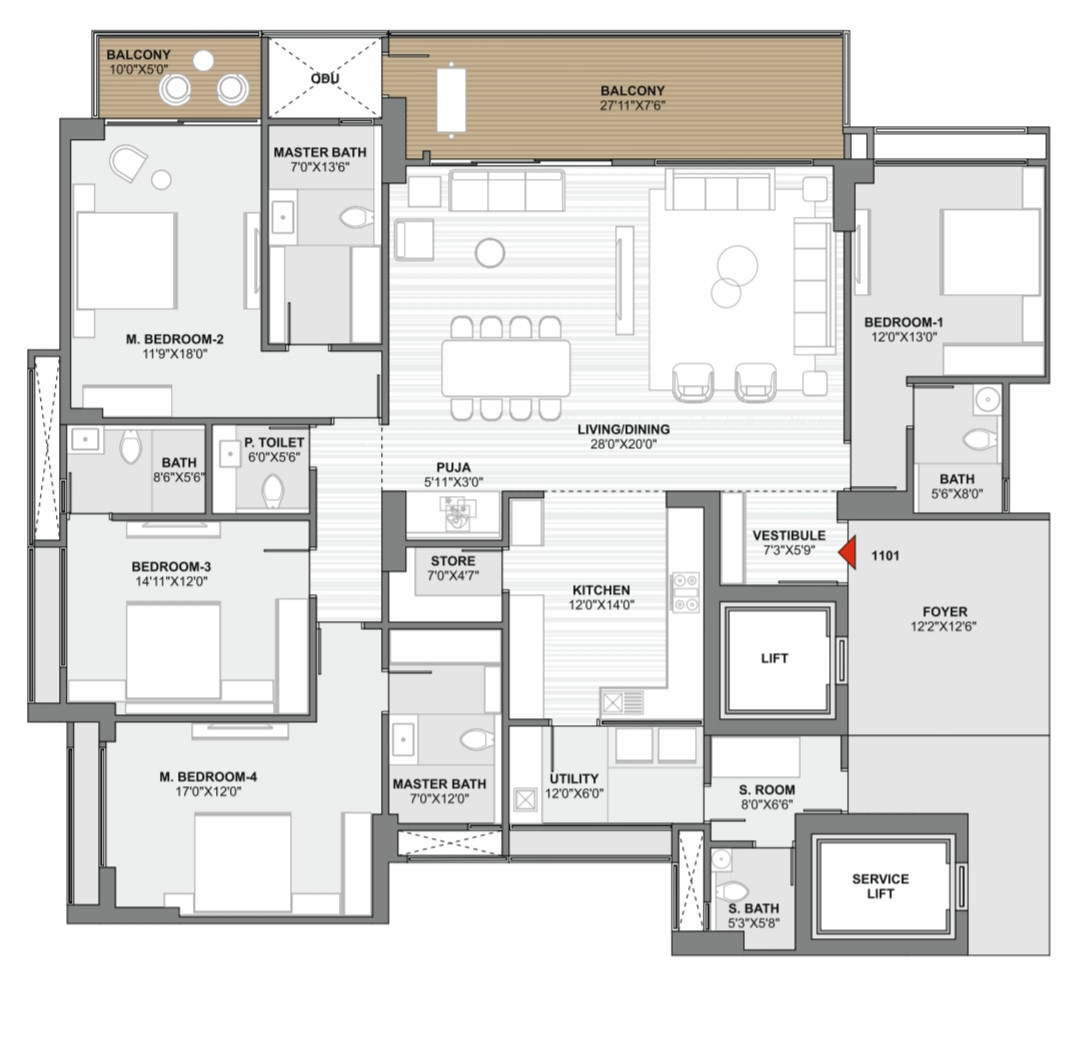 4 BHK Apartment in Ahmedabad — photo 2