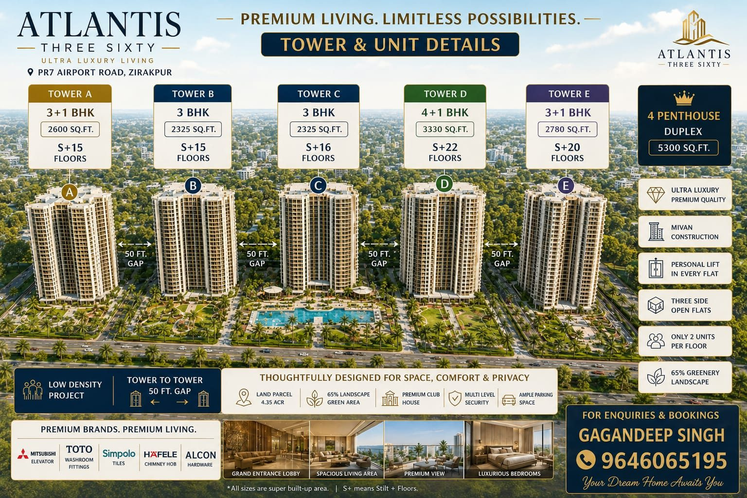 3 BHK Apartment for sale in Zirakpur