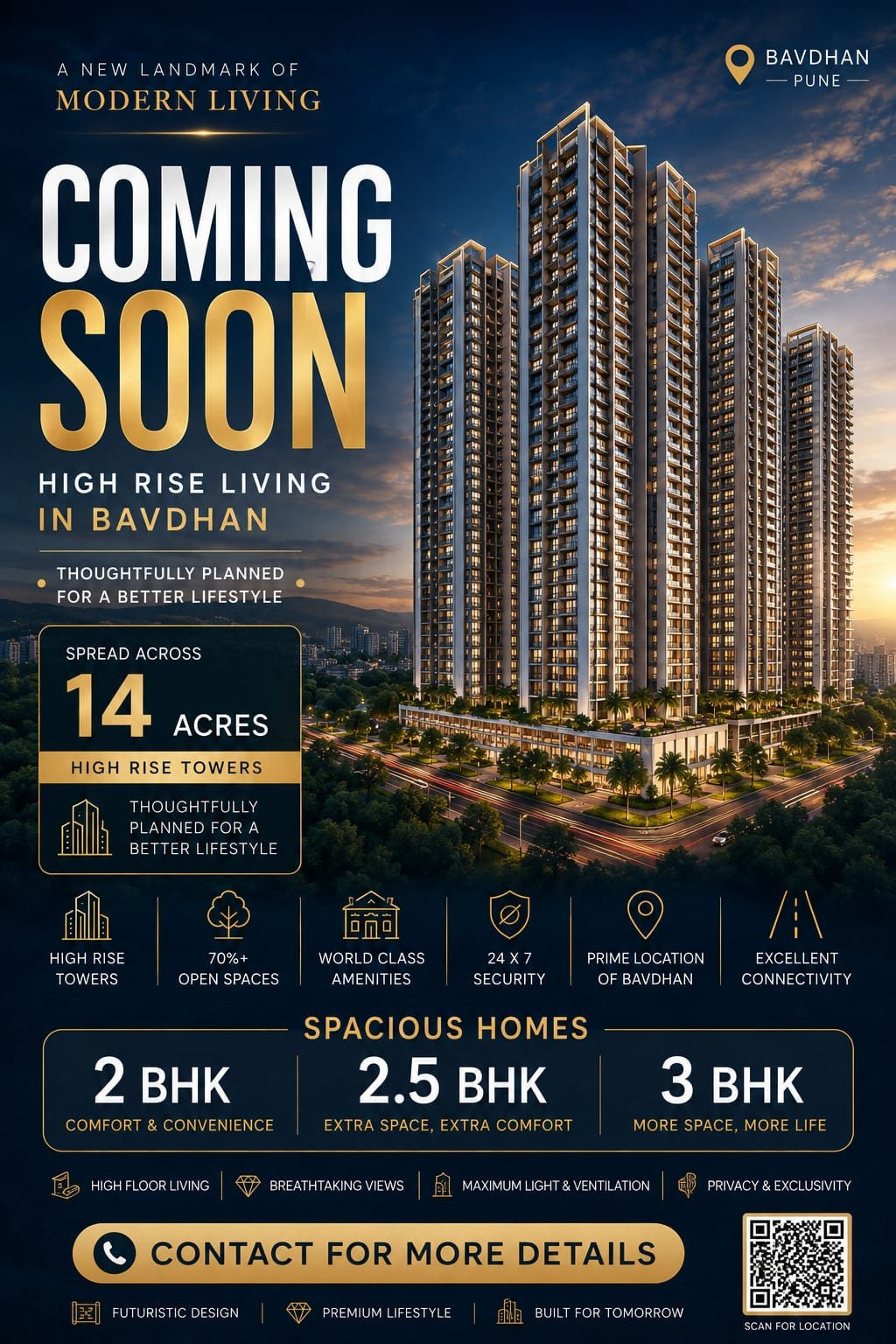 3 BHK Apartment for sale in Bavdhan, Pune
