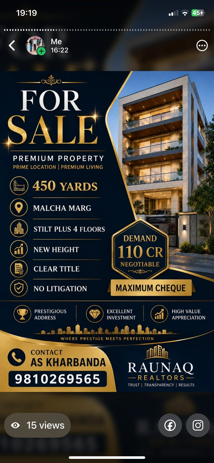 5+ BHK Builder Floor for sale in Rajouri Garden, Delhi