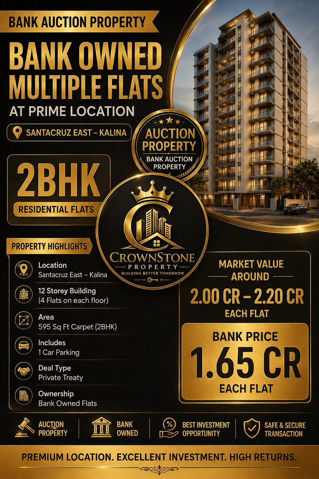 2 BHK Apartment for sale in Santacruz East, Mumbai