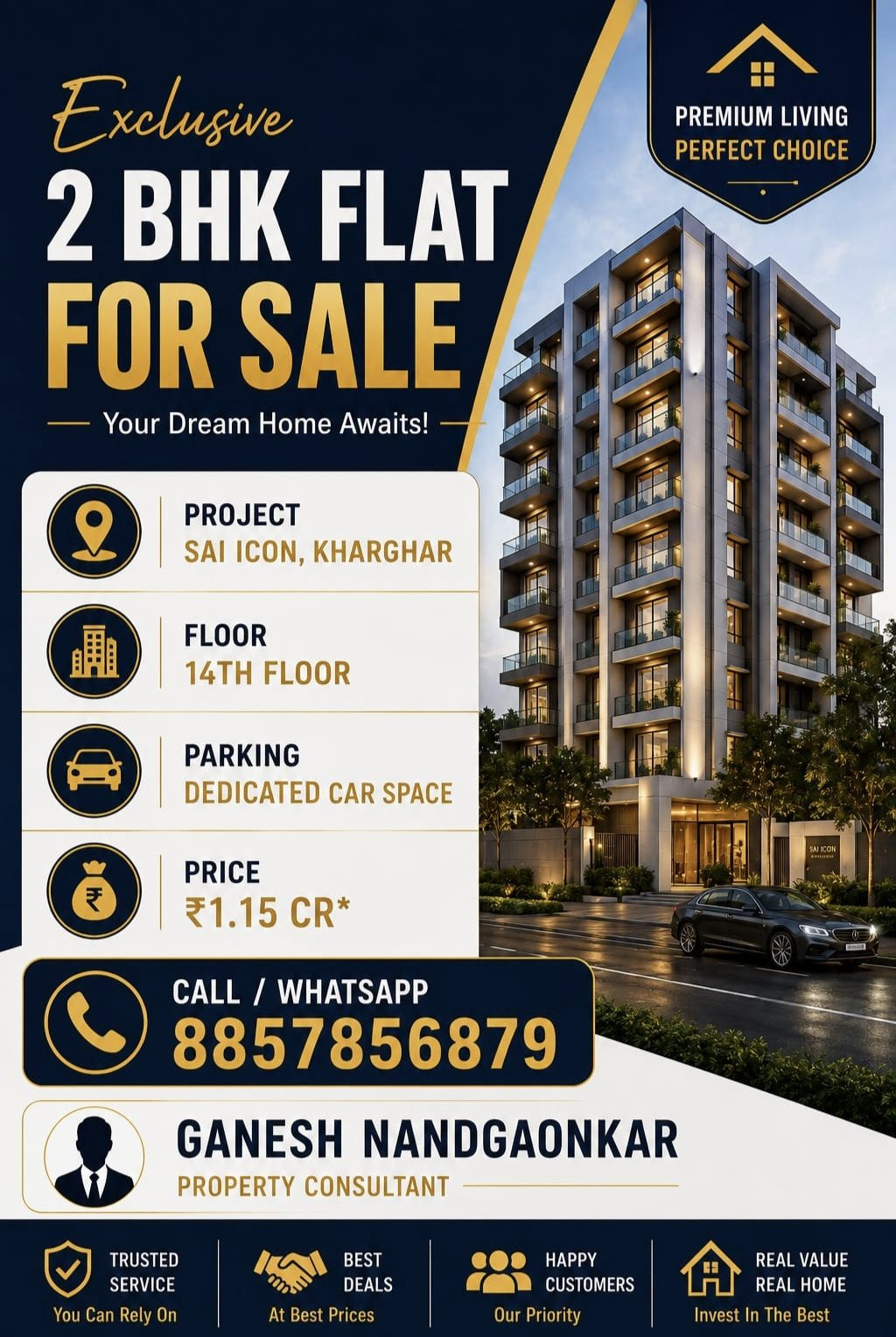 2 BHK Apartment for sale in Kharghar, Navi Mumbai