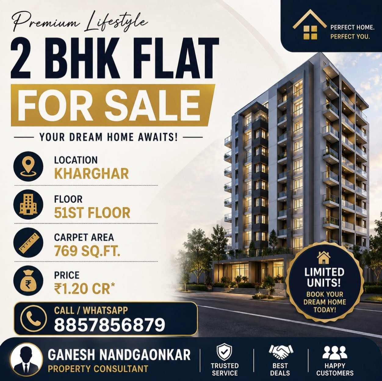2 BHK Apartment for sale in Kharghar, Navi Mumbai