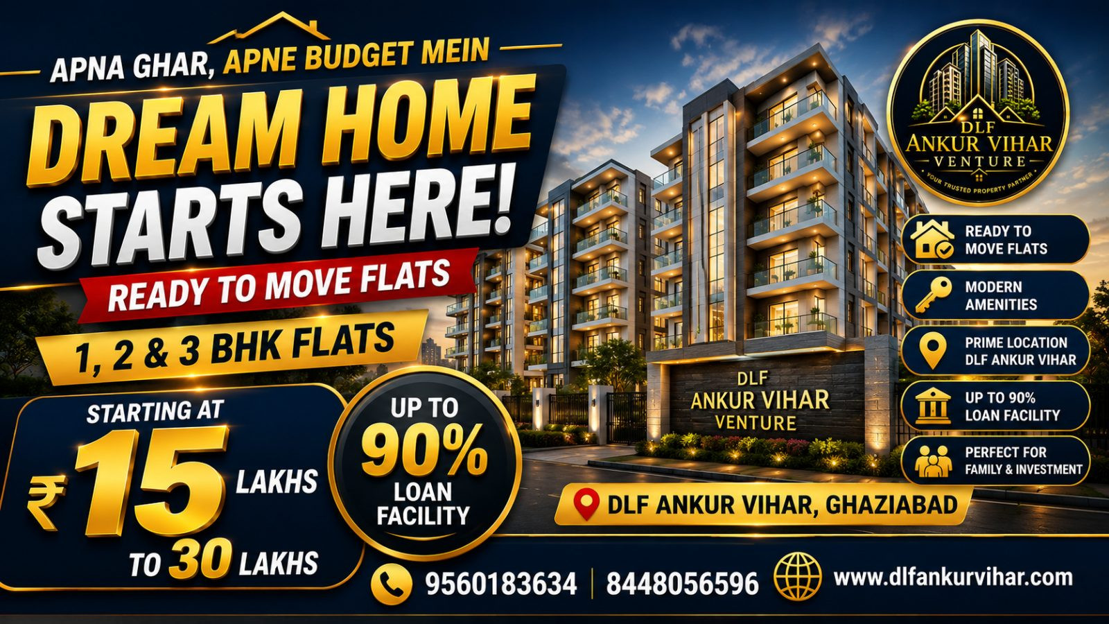 2 BHK Apartment for sale in DLF Ankur Vihar, Ghaziabad