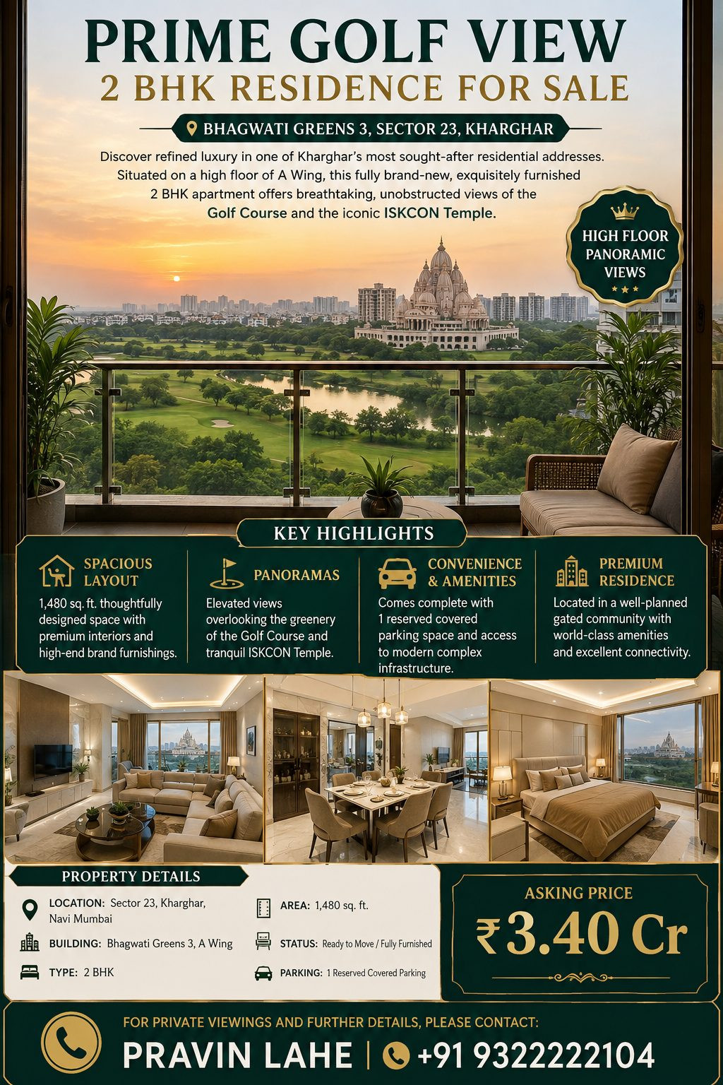 2 BHK Apartment for sale in Kharghar, Navi Mumbai
