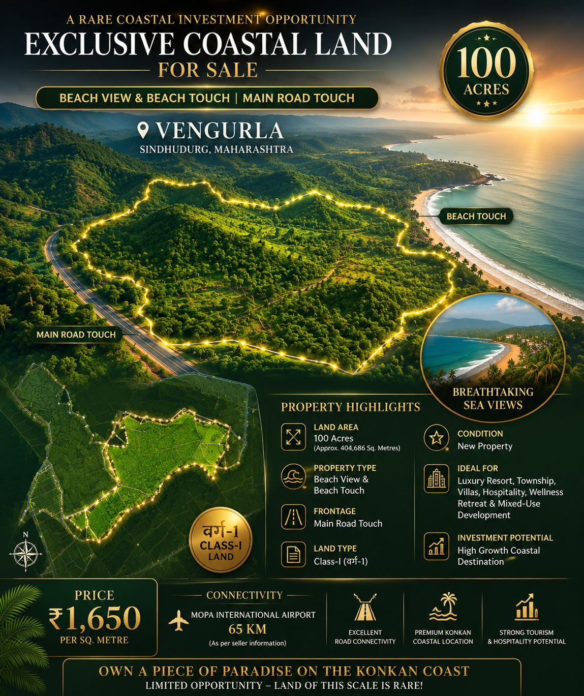 Commercial plot for sale in Vengurla