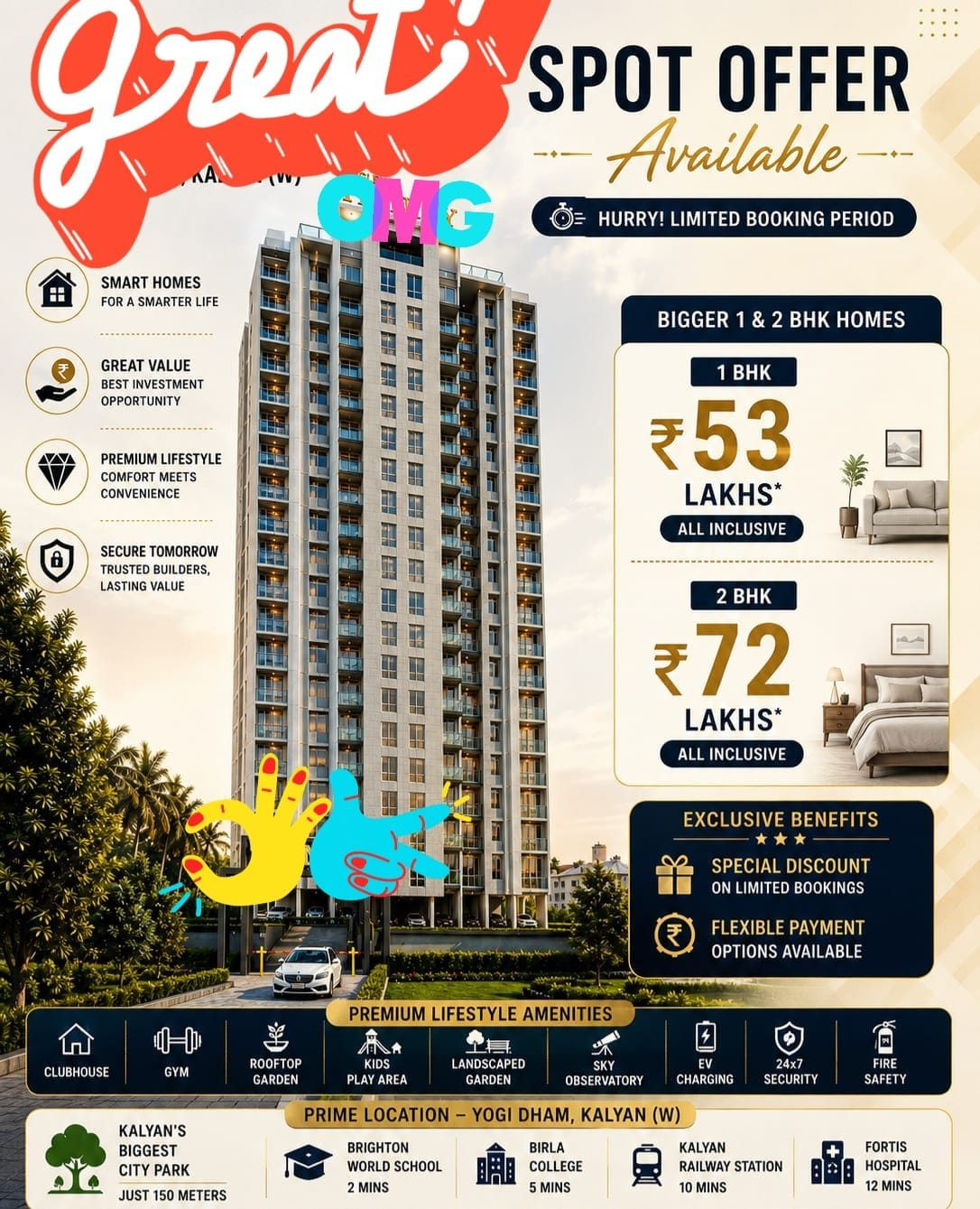 1 BHK Apartment for sale in Kalyan West, Thane