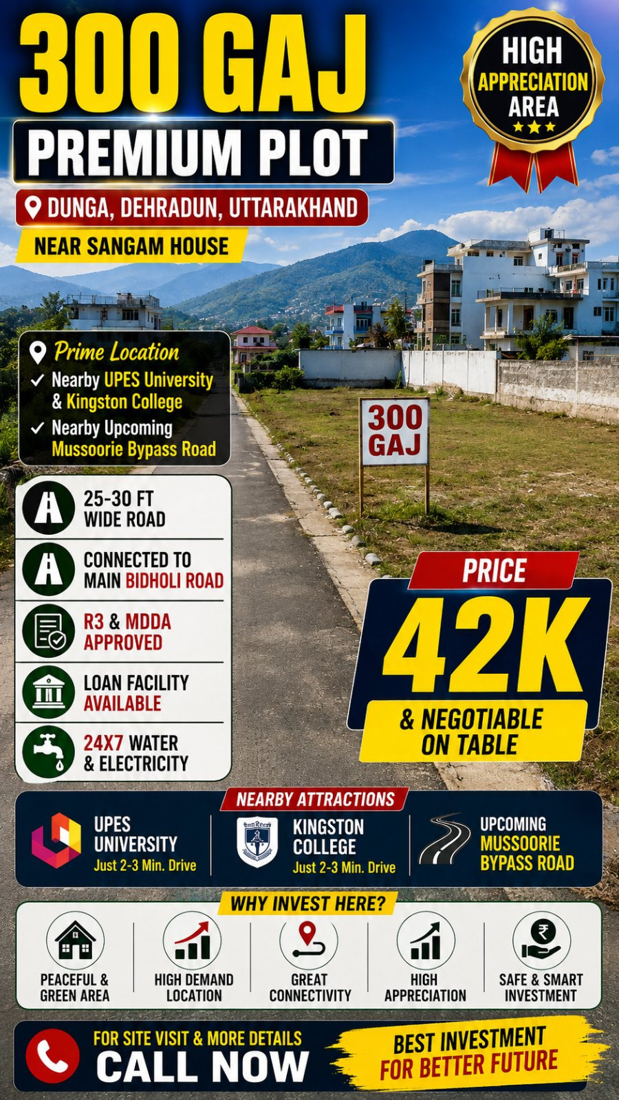 300 Gaj Premium Plot in Dunga, Dehradun 🏡📍