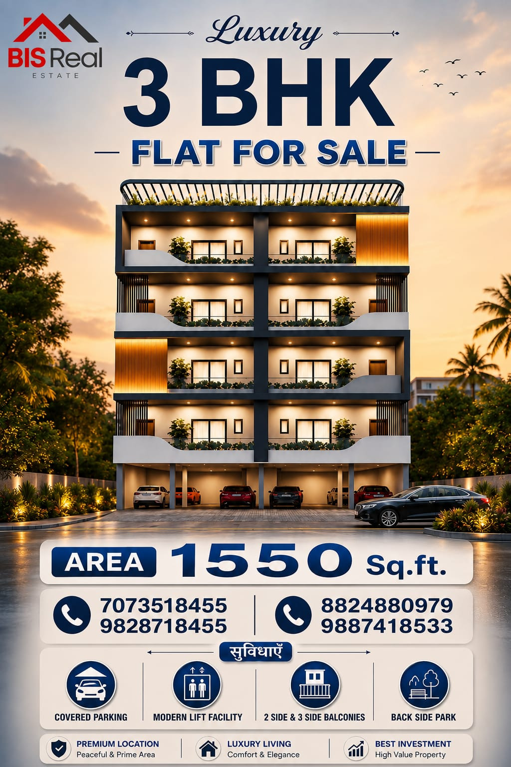 Luxury 3 BHK flat for Sale in Apna Ghar Shalimar, Alwar