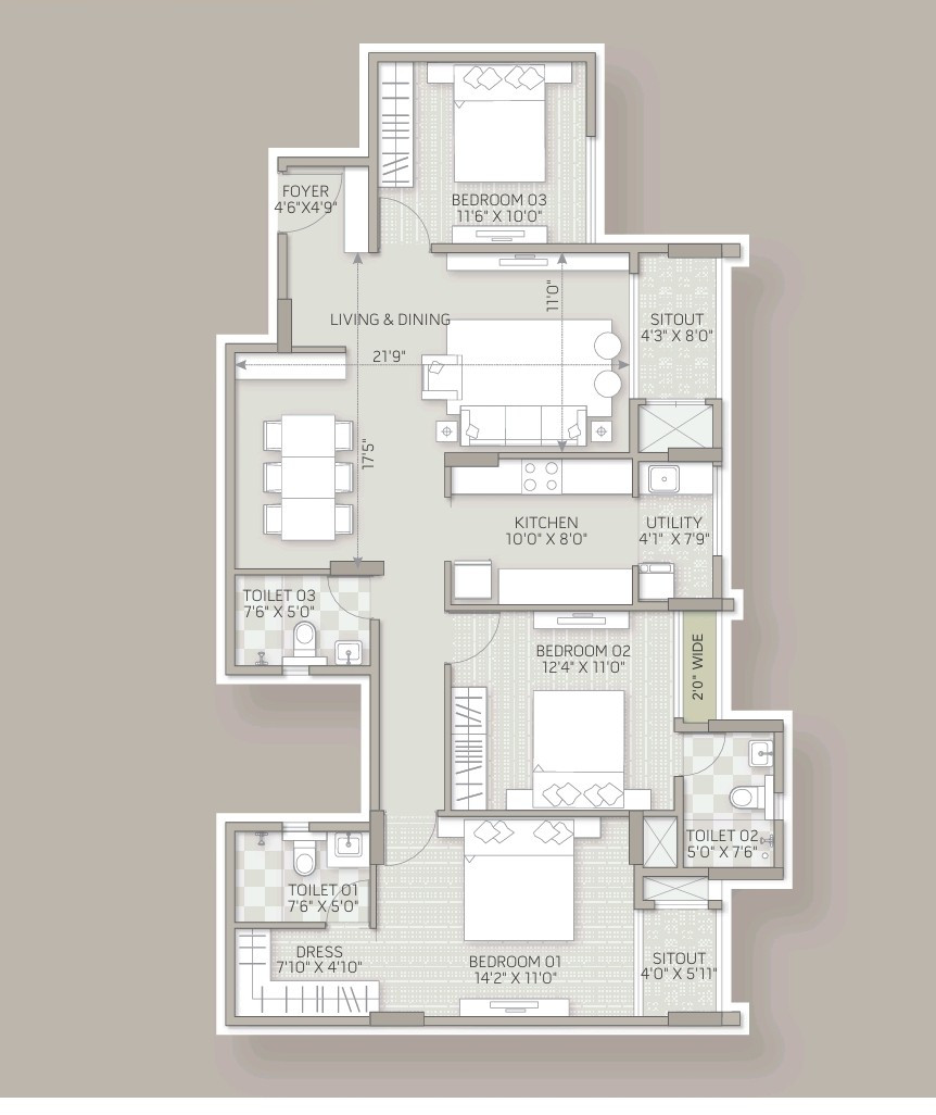 3 BHK Apartment in Nagavara, Bengaluru — photo 5
