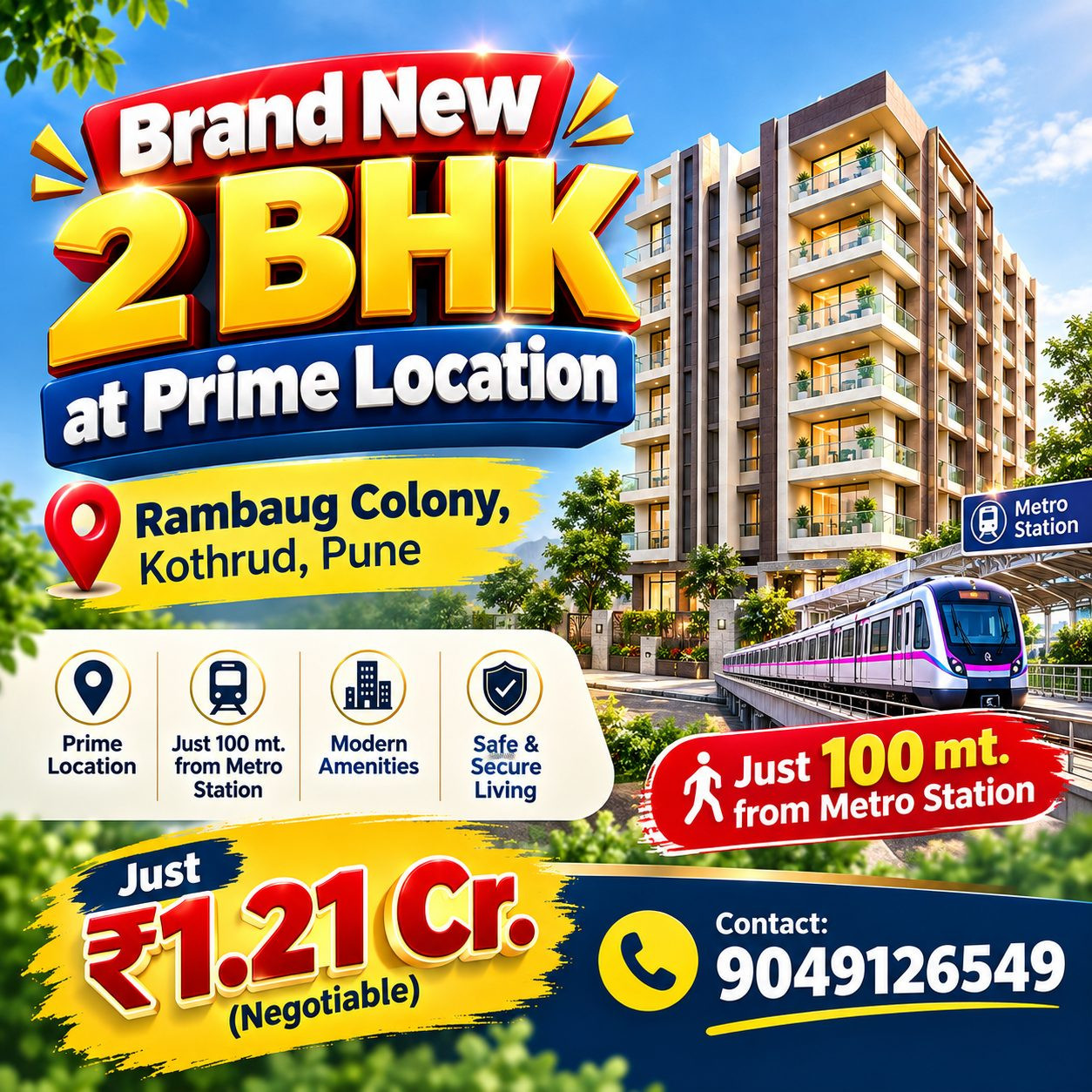 2 BHK Apartment for sale in Kothrud, Pune