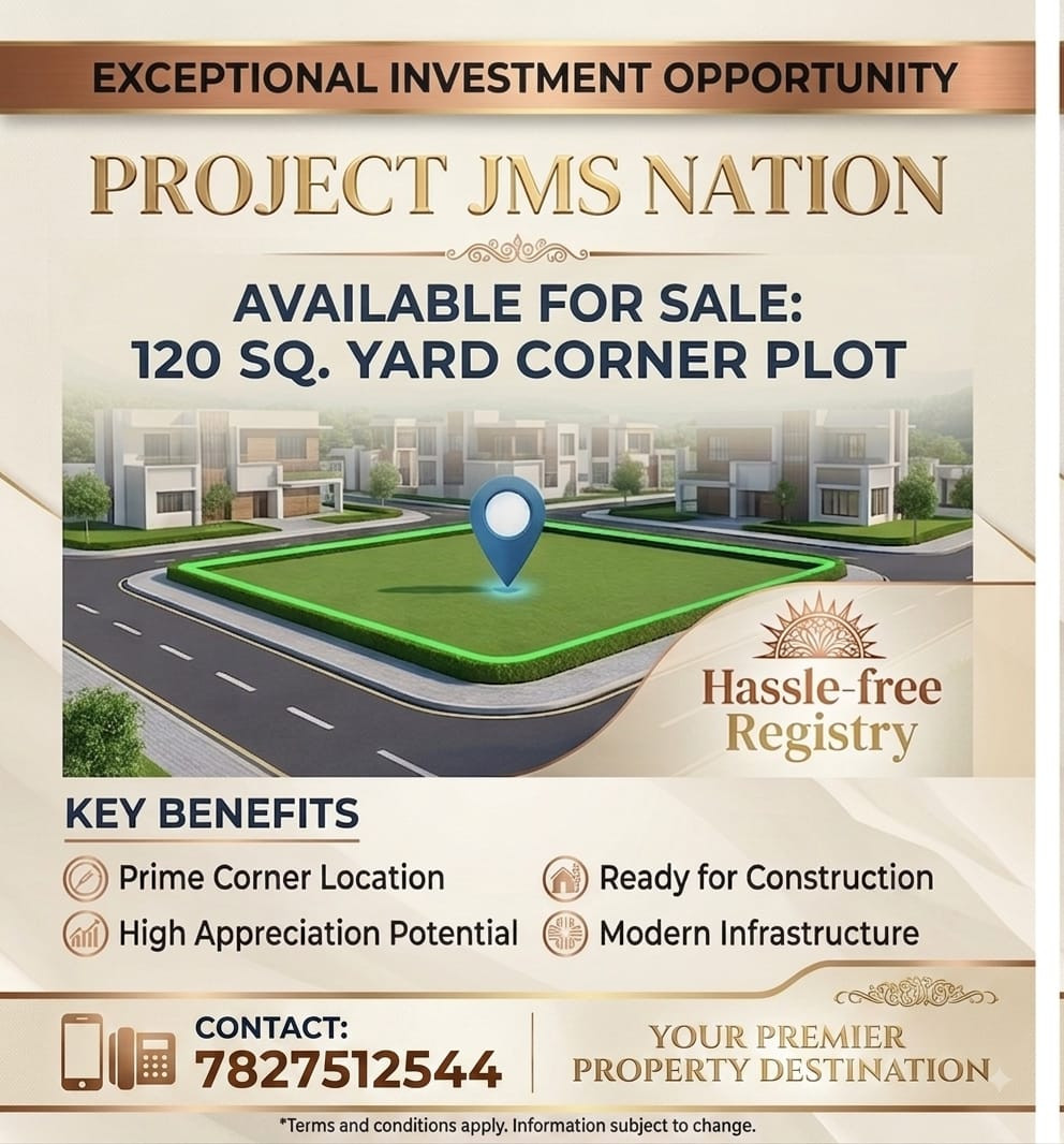 120 sqyd north east facing corner plot