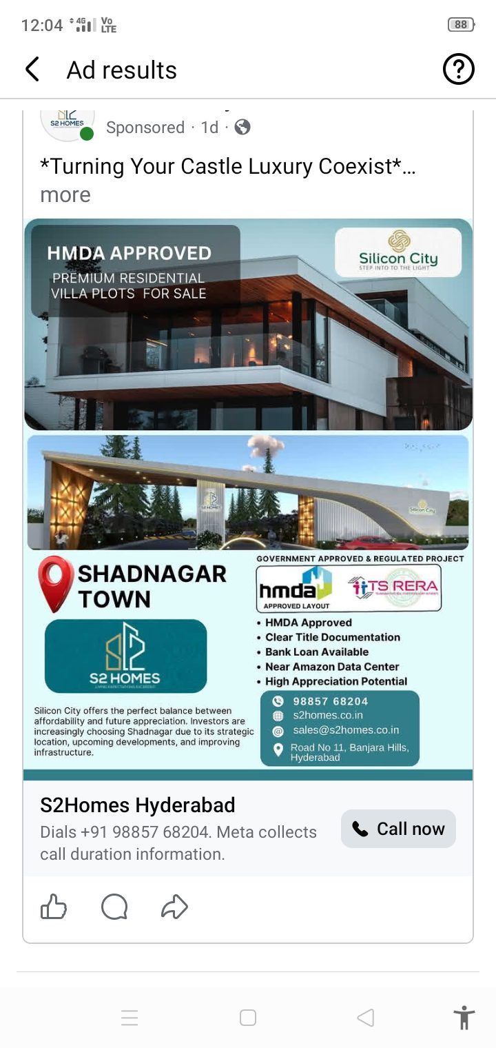 Residential plot for sale in Shadnagar