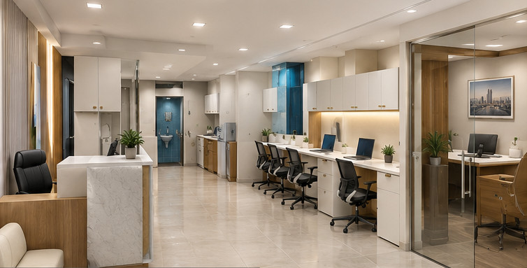 Furnished Office for Rent in The Empire, Sola, S.G. Highway | 1009 Sq.Ft | 1 Cabin | 1 Conference | 8 Workstations | Ahmedabad