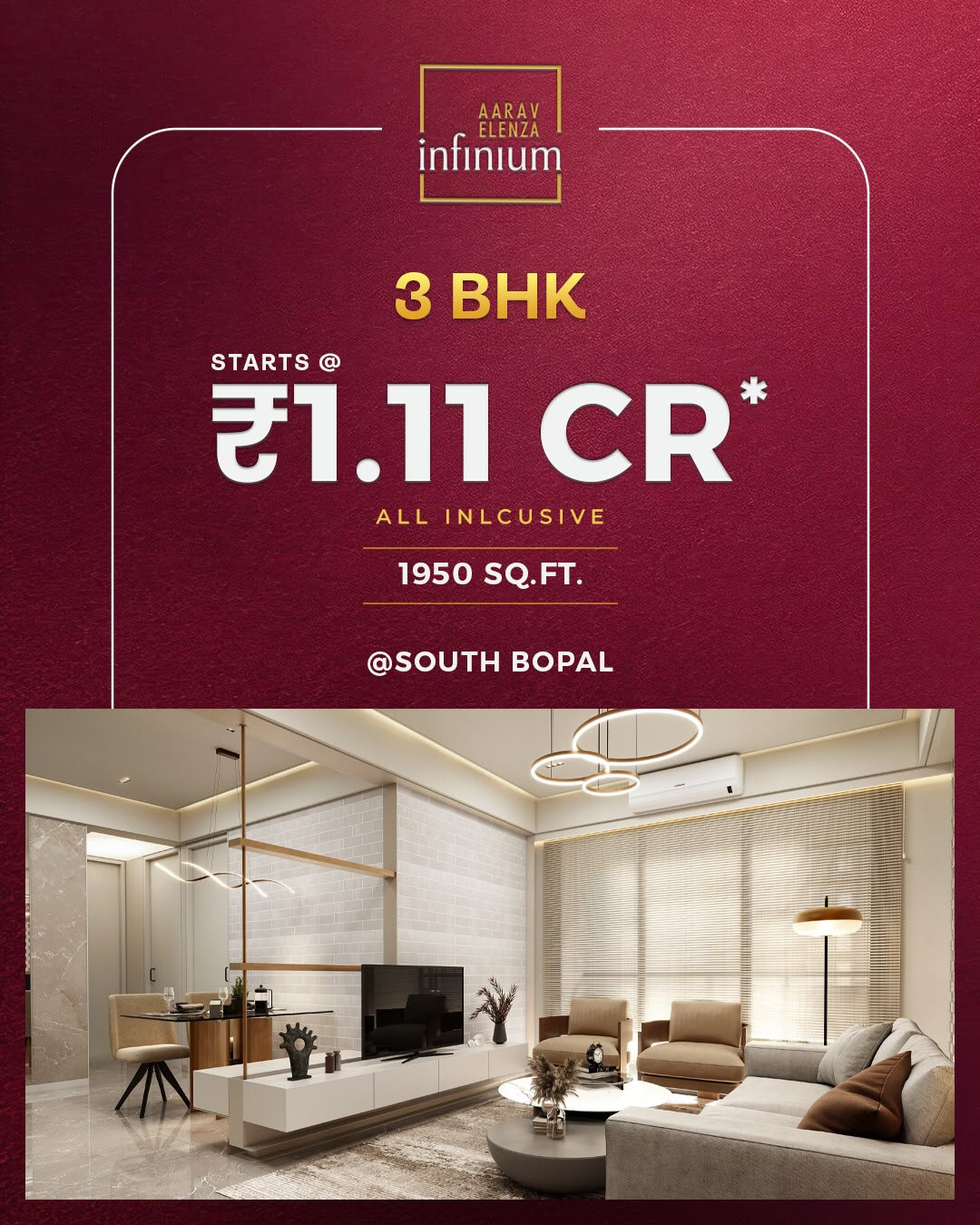 Aarav elenza infinium — 3 BHK in South Bopal