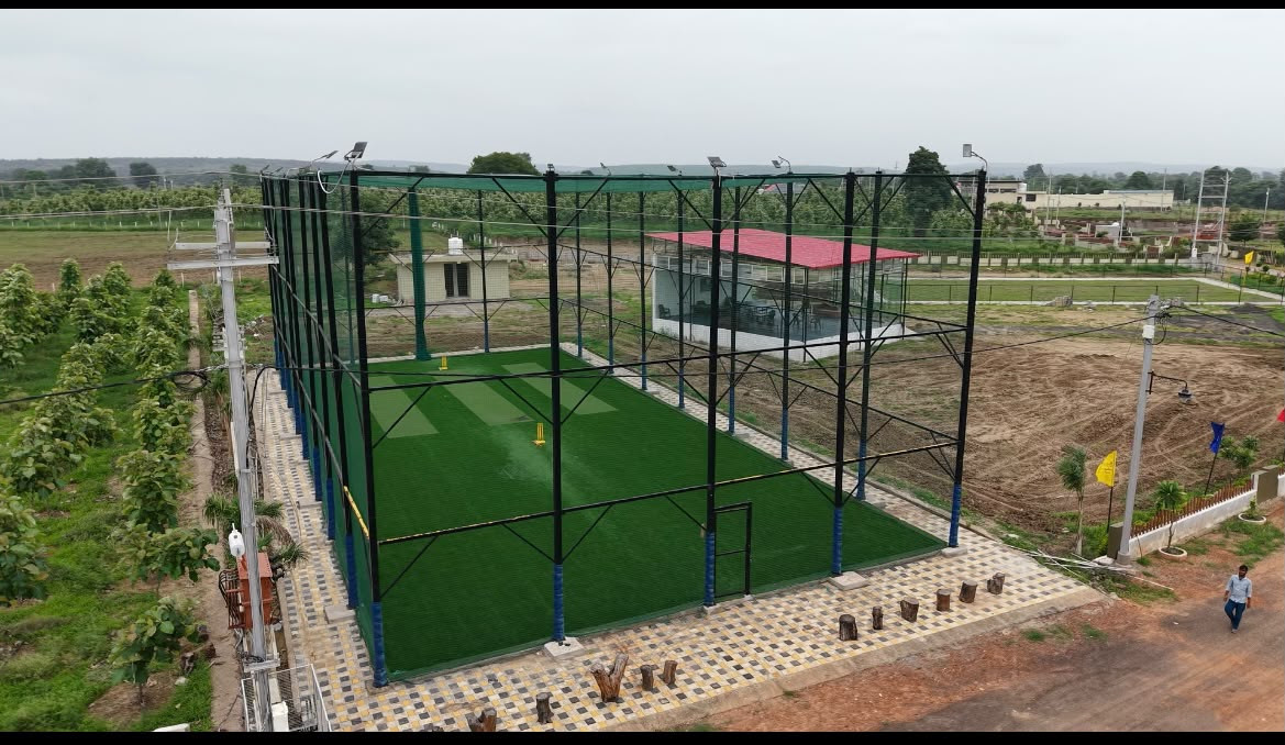 Sports zone having Cricket Turf, Football court