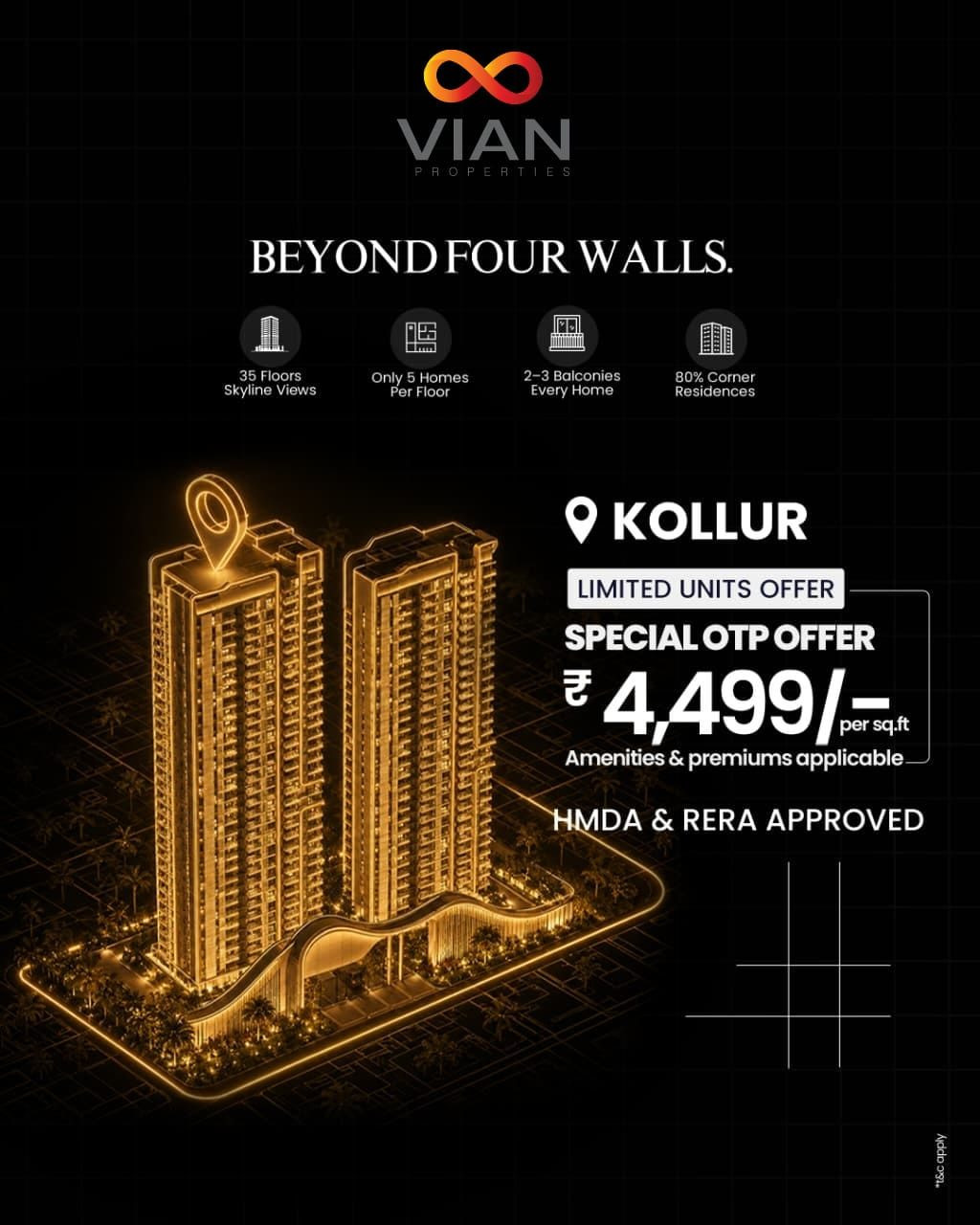 Apartment in Kollur, Hyderabad — hero photo