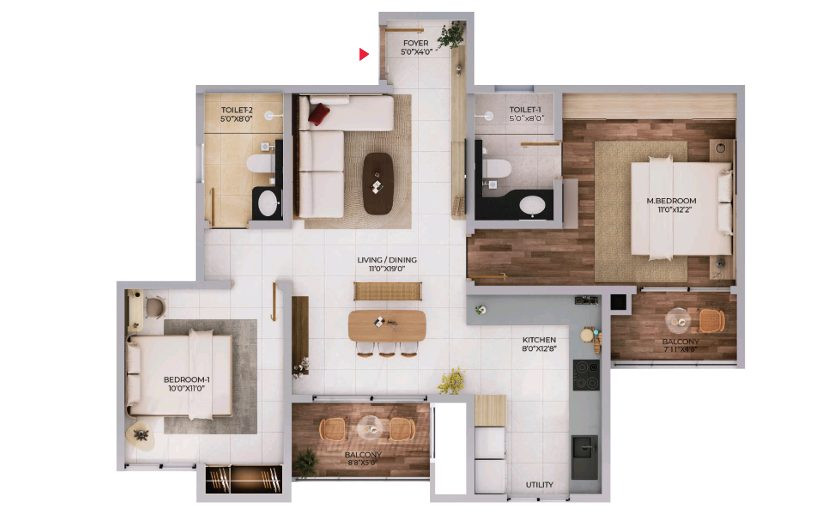2 BHK Apartment for sale in Bagalur, Bengaluru