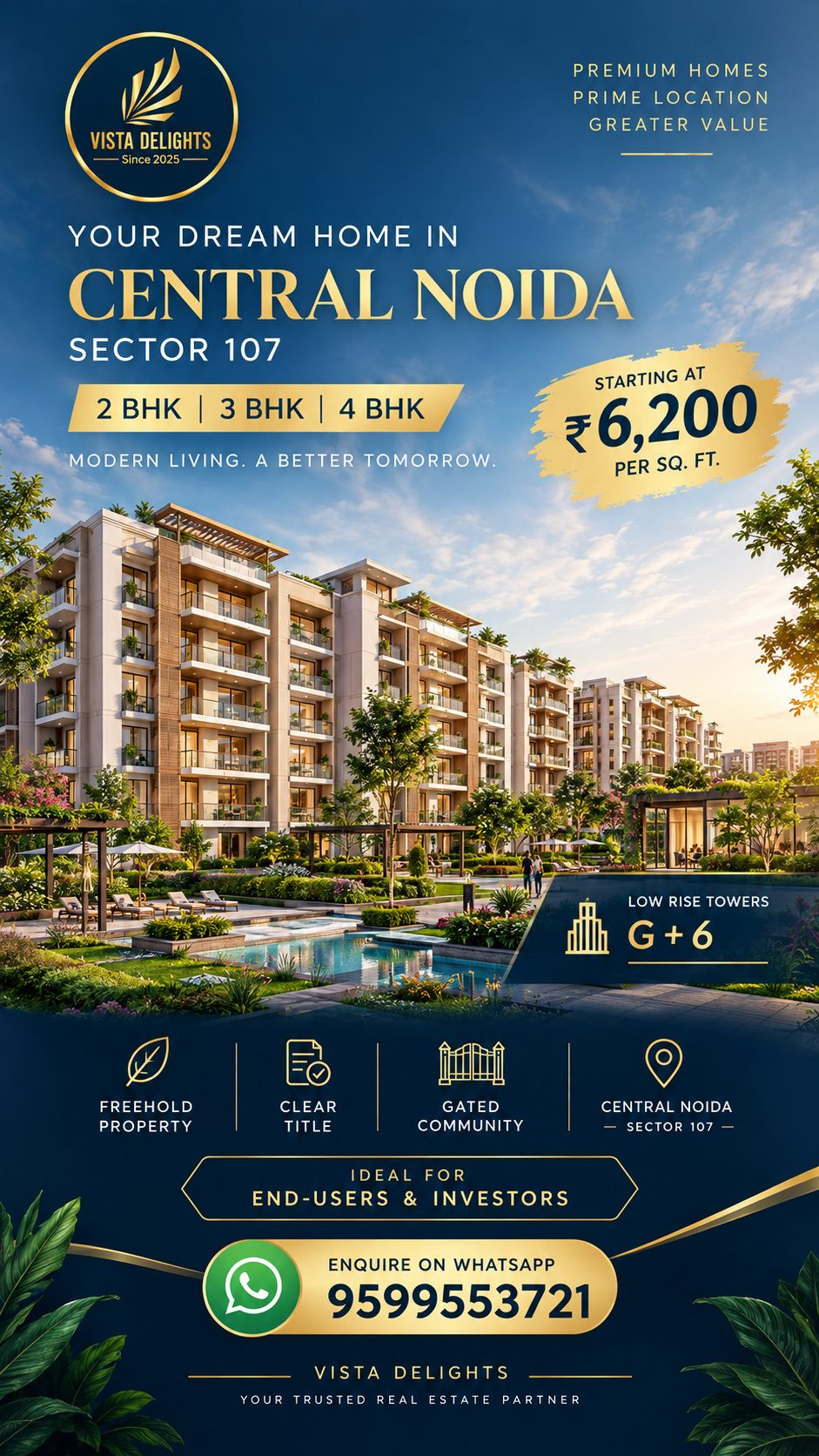 2 BHK Builder Floor for sale in Sector 107, Noida