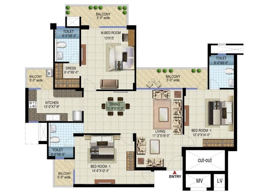3 BHK Apartment in Vrindavan Yojna, Lucknow — photo 3