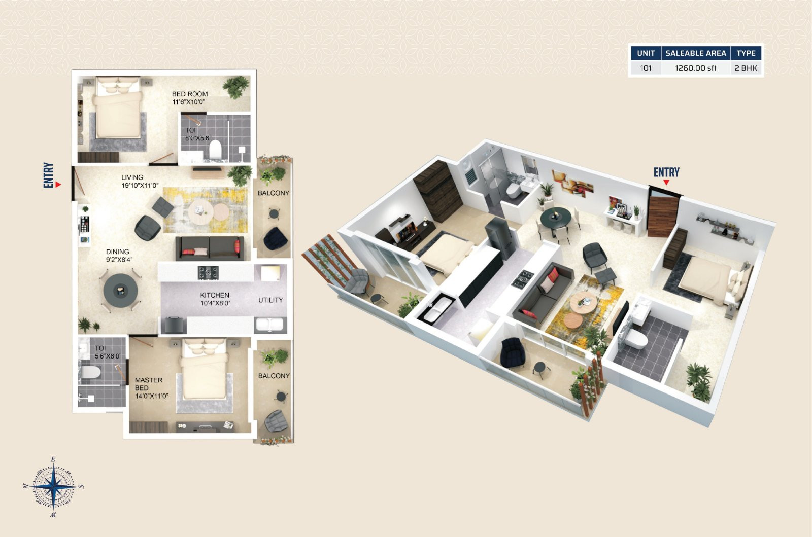 2 BHK Apartment in Bejai, Mangaluru — photo 2