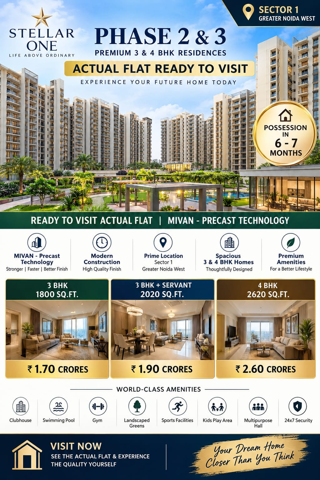 3 BHK Apartment in Sector 1, Greater Noida — hero photo