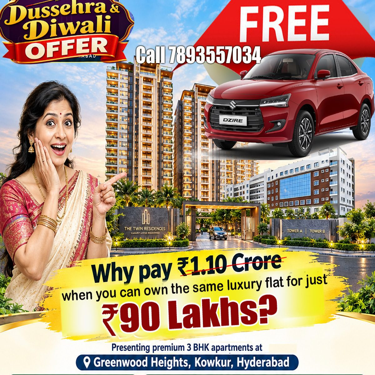 Apartment in Kowkoor, Secunderabad — hero photo