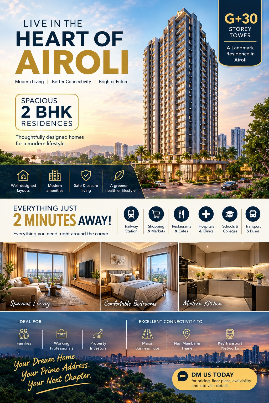 🏙️ LIVE IN THE HEART OF AIROLI | PREMIUM 2 BHK RESIDENCES