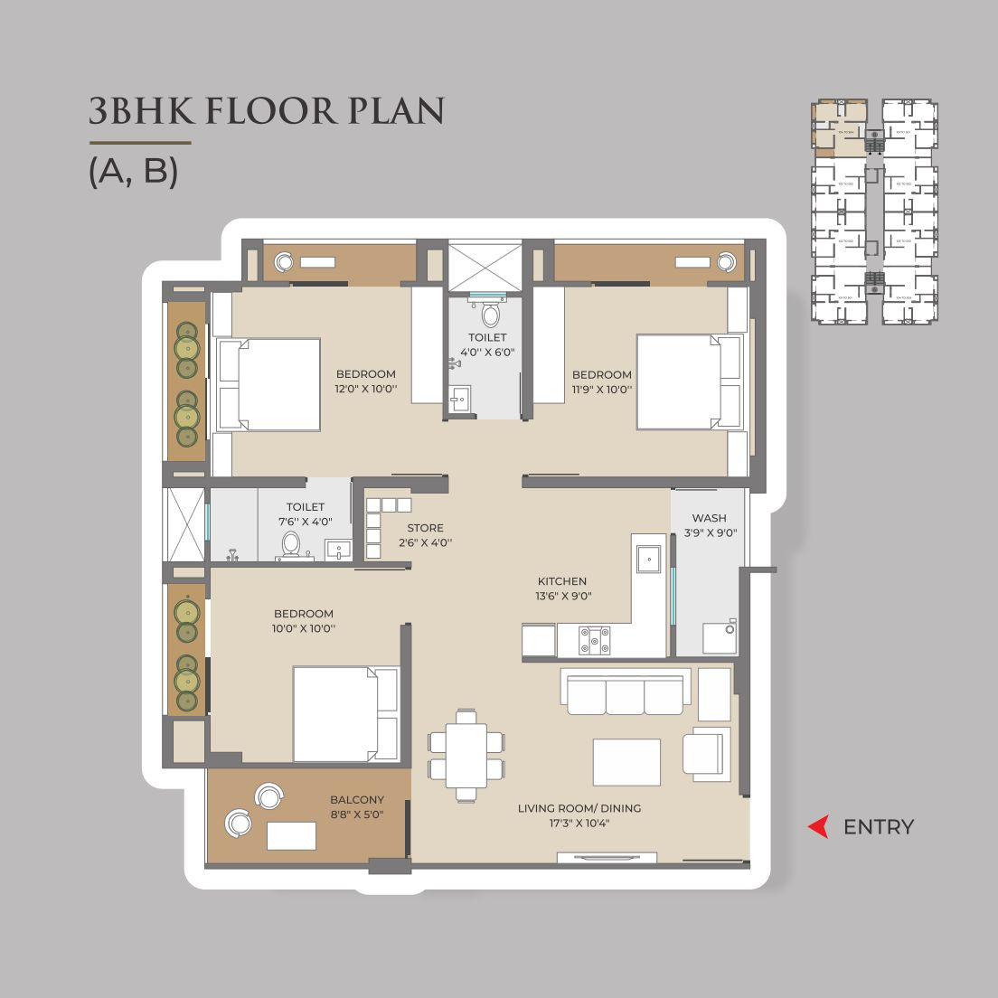 3 BHK Apartment in Chhani Jakatnaka, Vadodara — photo 6