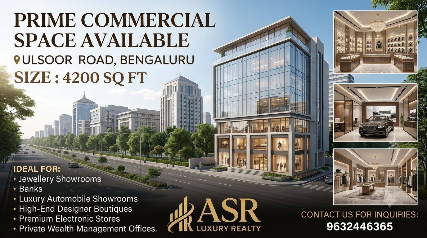 Showroom for rent in MG Road, Bengaluru