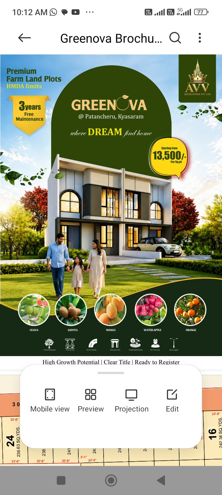 Farm land plots & weekend homes Patancheru near Kyasaram gated community project…