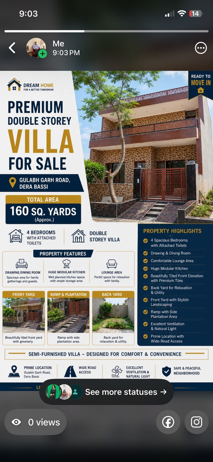4 bedrooms with attached toilets, 1 huge kitchen, puja room, lounge, drawing,Din…