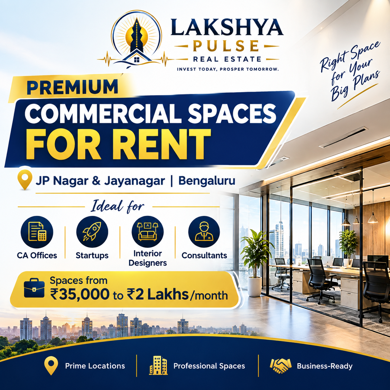 📍 JP Nagar & Jayanagar | Bengaluru

Ideal for CA Offices • Startups • Interio…