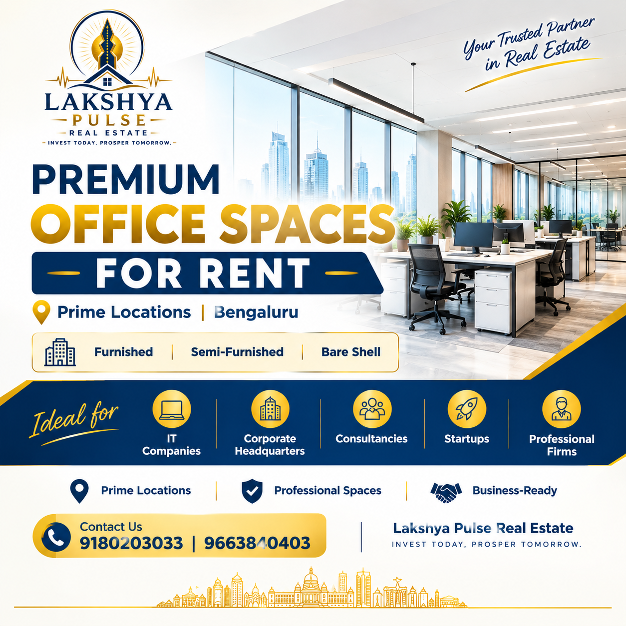 Prime Locations | Bengaluru

Furnished • Semi-Furnished • Bare Shell

Perfec…